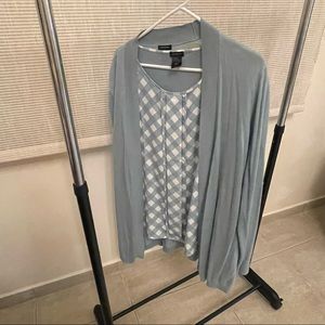 Teal Cardigan and She’ll Shirt